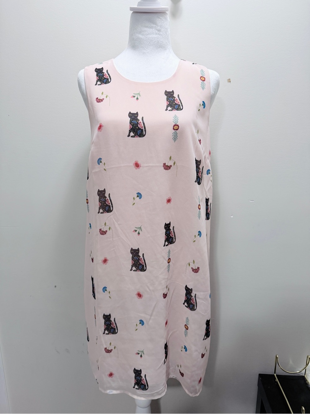 Twik & Estée Preda Pink Sleeveless Cat Print Dress Size M / L35
